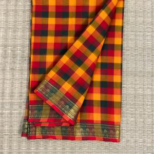 Kanchi cotton 80 count Red checks