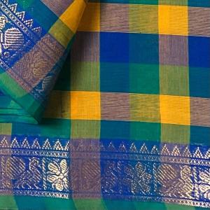 Kanchi cotton 80 count green checks